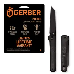 GERBER - Navaja Plegable Pledge Hoja 9 cm Tanto Invertido