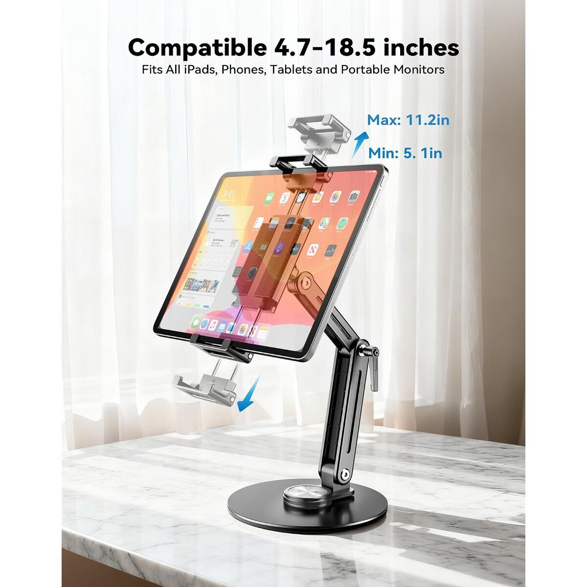 GENERICO - Soporte Monitor Portátil Jakeko XZZ07B 6.5 18.5 Aluminio