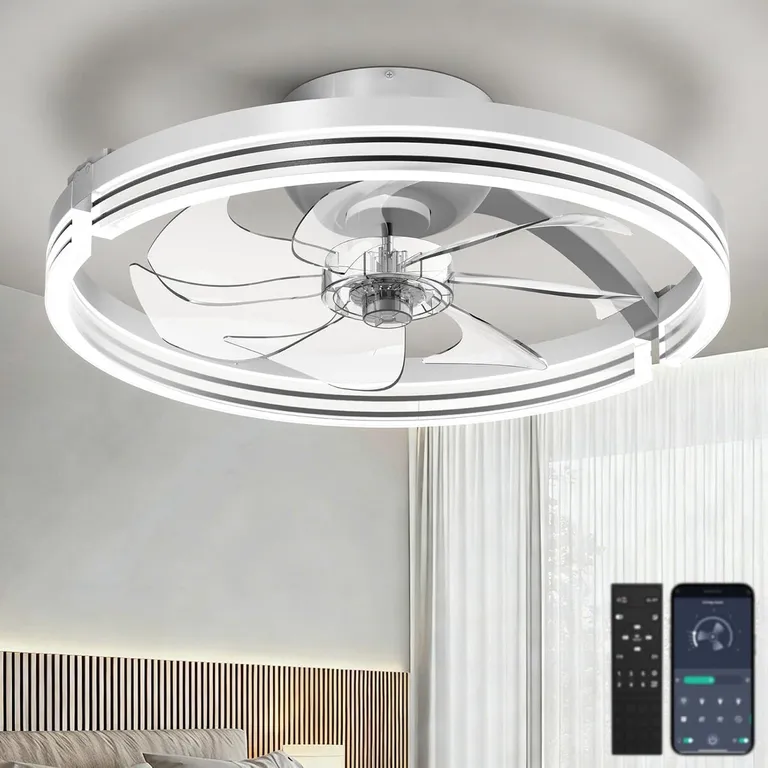GENERICO Ventilador Techo Aphyni AKCF003 18.5in LED 3300lm 6Vel
