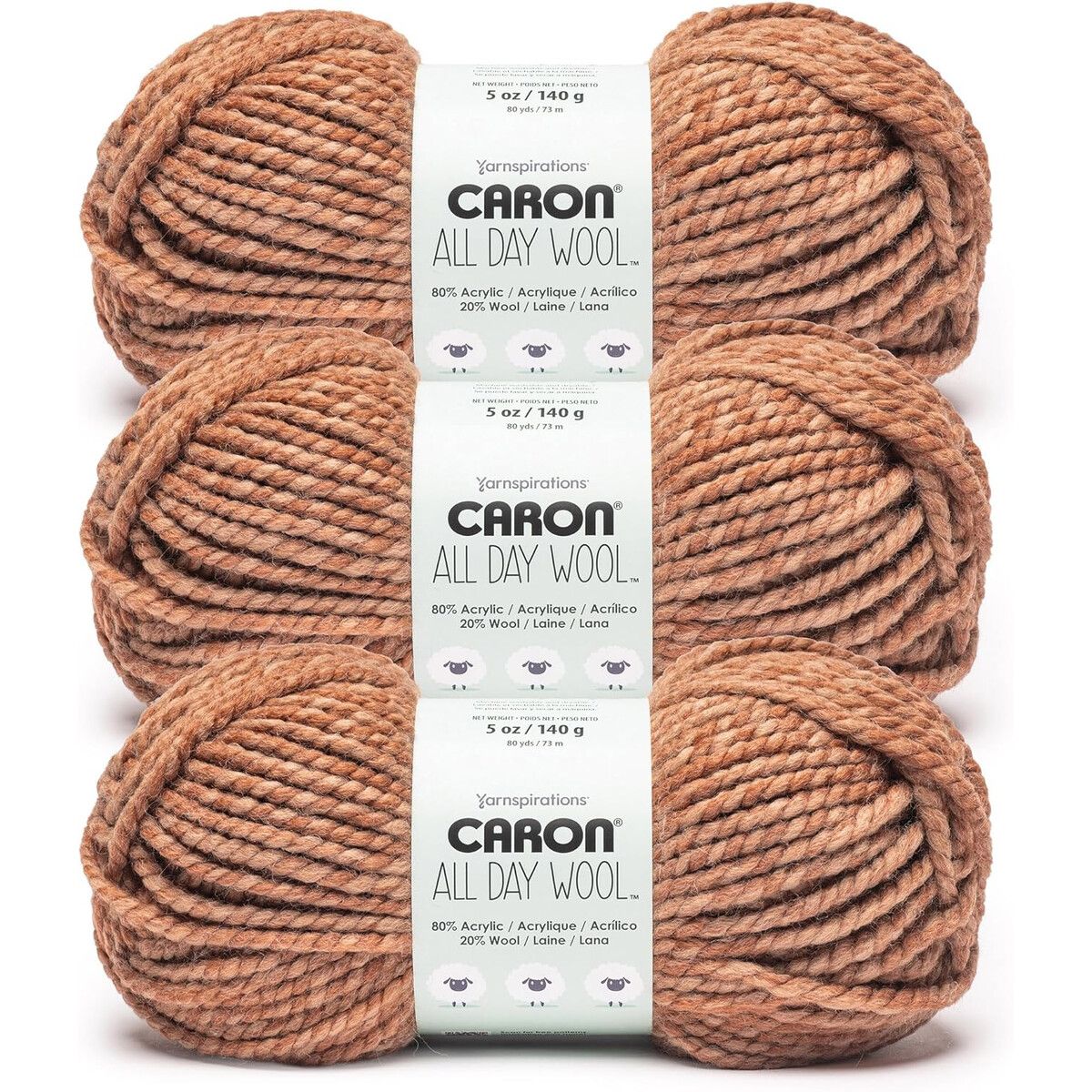 ALL - Hilo Caron All Day Wool 3 Pack 140g Súper Bulky 6
