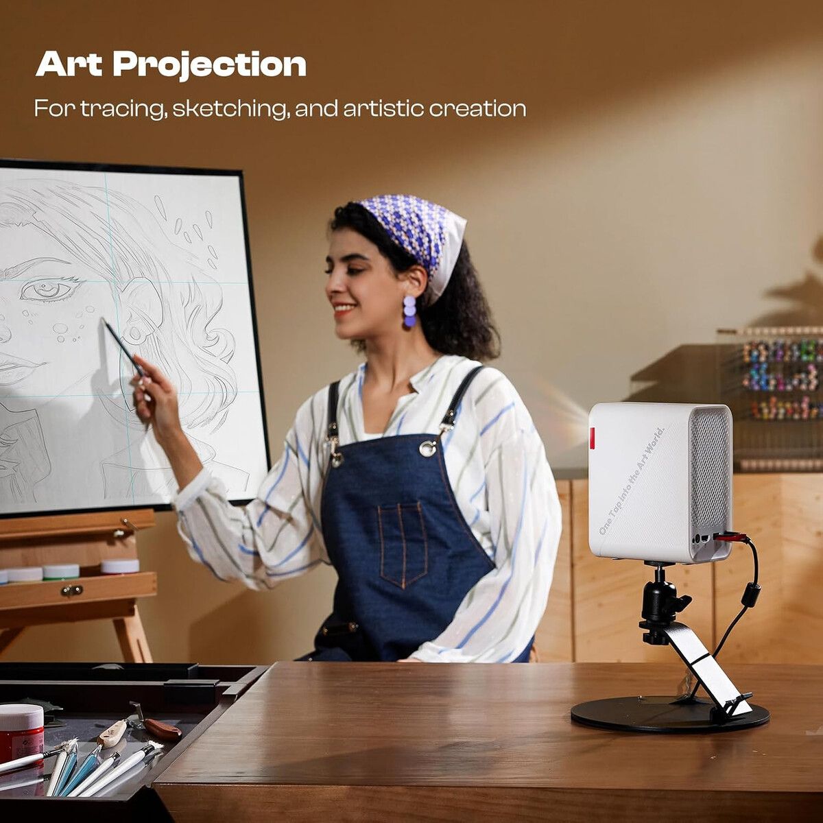 GENERICO - Proyector de Arte Caydo P1 LED 100in 4K App