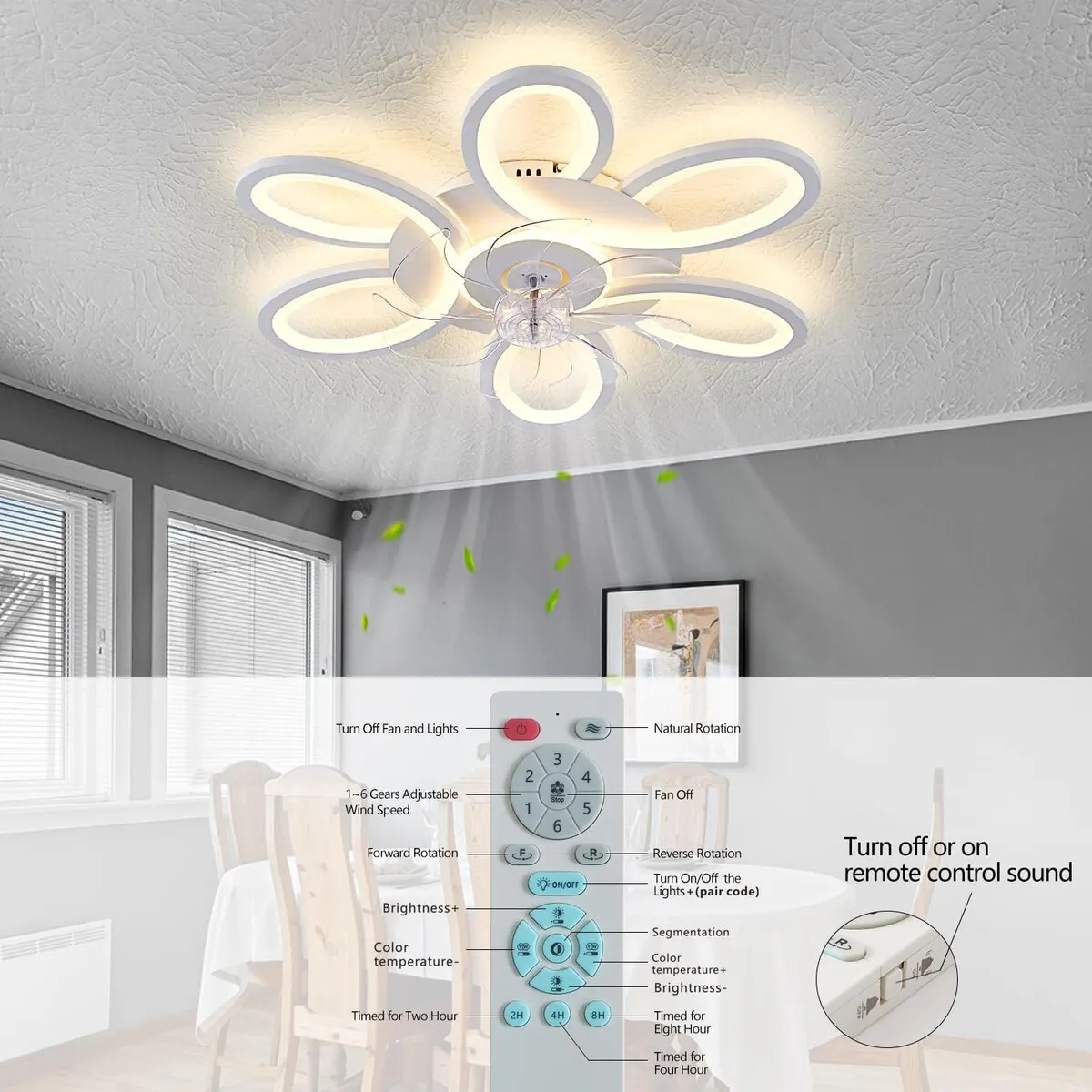 GENERICO - Ventilador Techo Sijinchen SJCFSD18 25in MotorDC LED Remoto