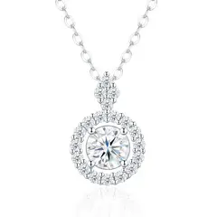 MASSE GIOIELLI - Collar Destello Plata Rodinada y Moissanita Certificada GRA