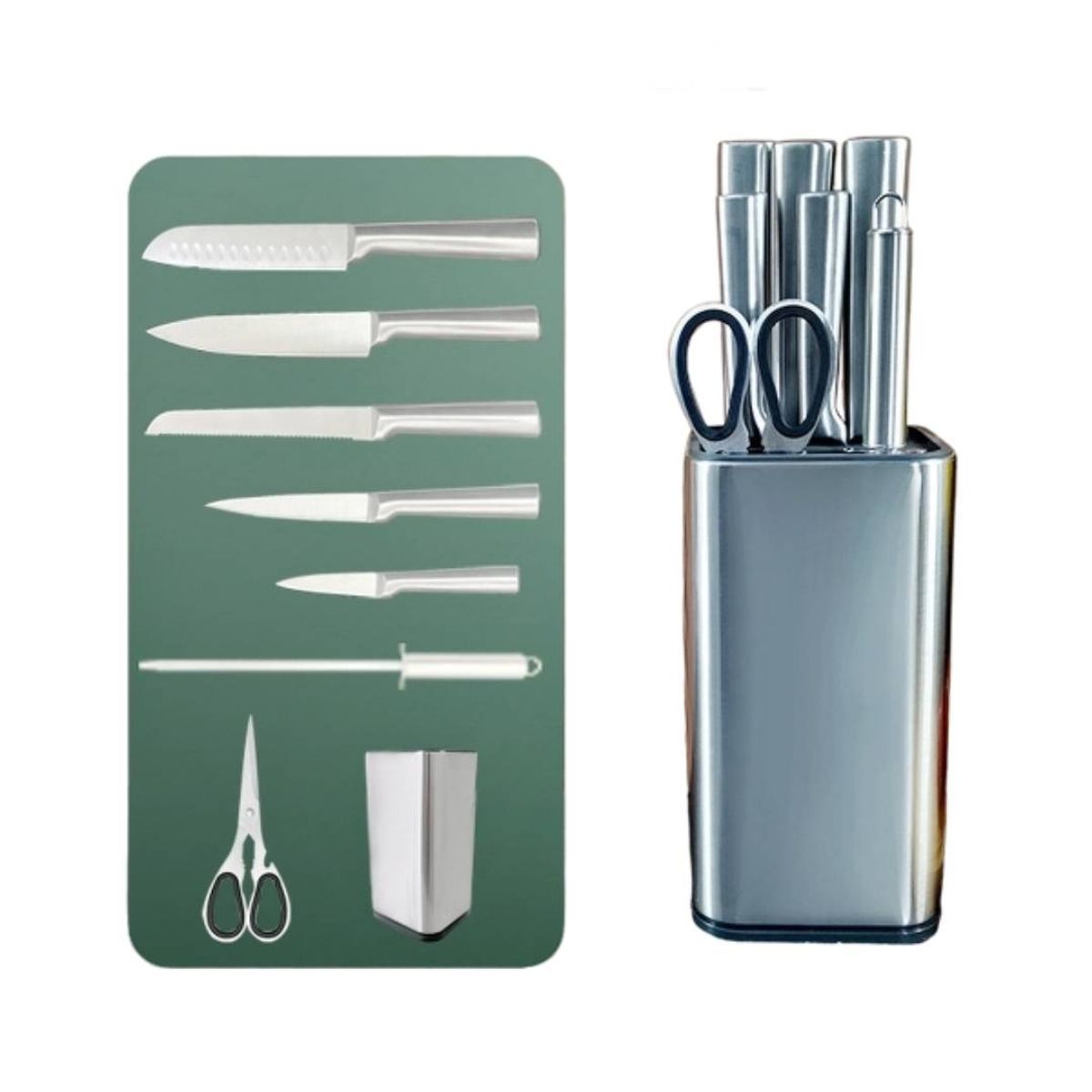 Set 8 Cuchillos Cocina VG10 Acero con Soporte, marca GENERICO - Foto Principal