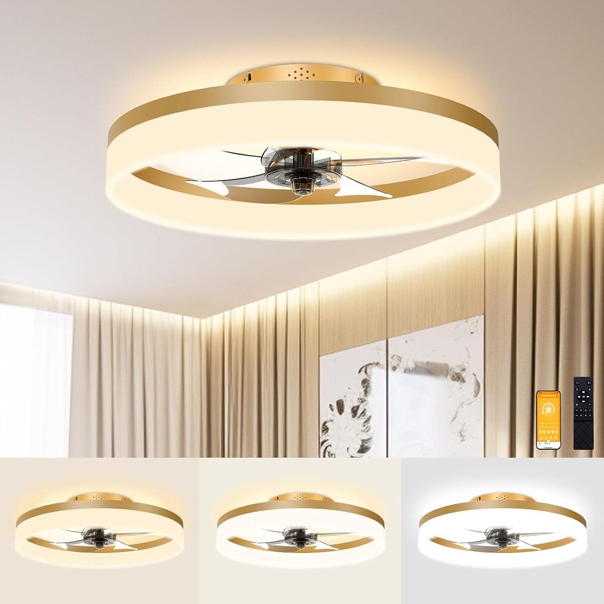GENERICO - Ventilador Techo VOLISUN 21171ZM 19 INCH LED 4320LM