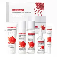 GENERICO - Set Cuidado Facial Pomegranate 6 Piezas Hidratante Iluminador