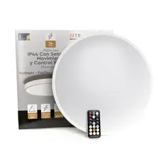 DRL - Foco Led Plafon Itd Sob. Redondo 24w Sensor Y Control Ip44 borde Blanco