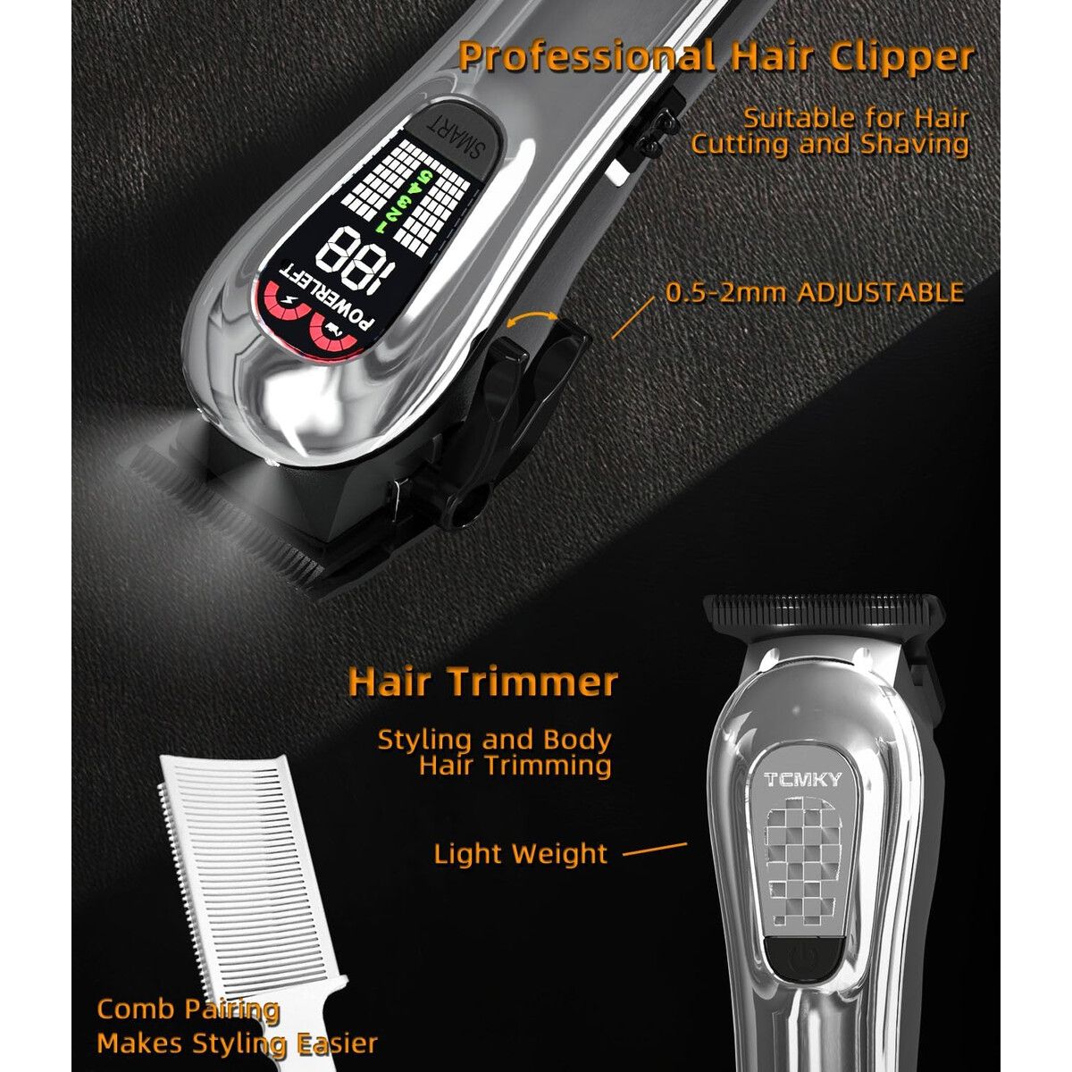 GENERICO - Cortapelo TCMKY TX768 Inalámbrico 5 Velocidades LED