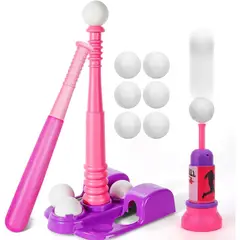 LIFE - Set Tball TOY Rosa Lanzador 6 Pelotas Edades3a8