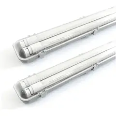 DRL - Pack 2 Equipo Estanco Led 2x18w Ip65 120cm + Tubo Luz Fría