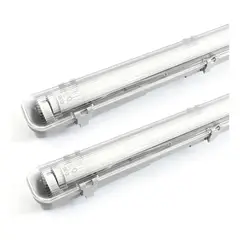 DRL - Pack 2 Equipo Estanco Led 1x18w Ip65 120cm + Tubo Luz Fría