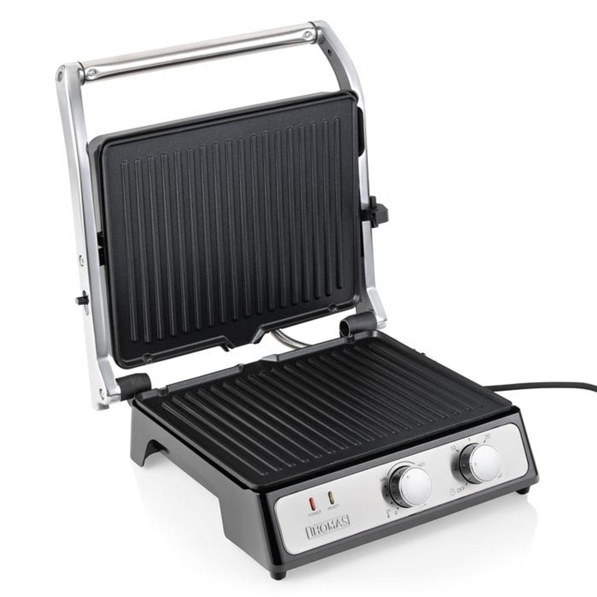 THOMAS - Sandwichera Grill 2 En 1 Th-980i Color Acero Potencia 2000 Watts