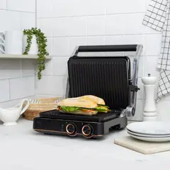 GENERICO - Sandwichera y Parrilla Grill Panini Olimpia Fdv Color Negro