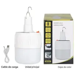 GENERICO - Ampolleta LED Solar Recargable Emergencia 800lm Camping 10h