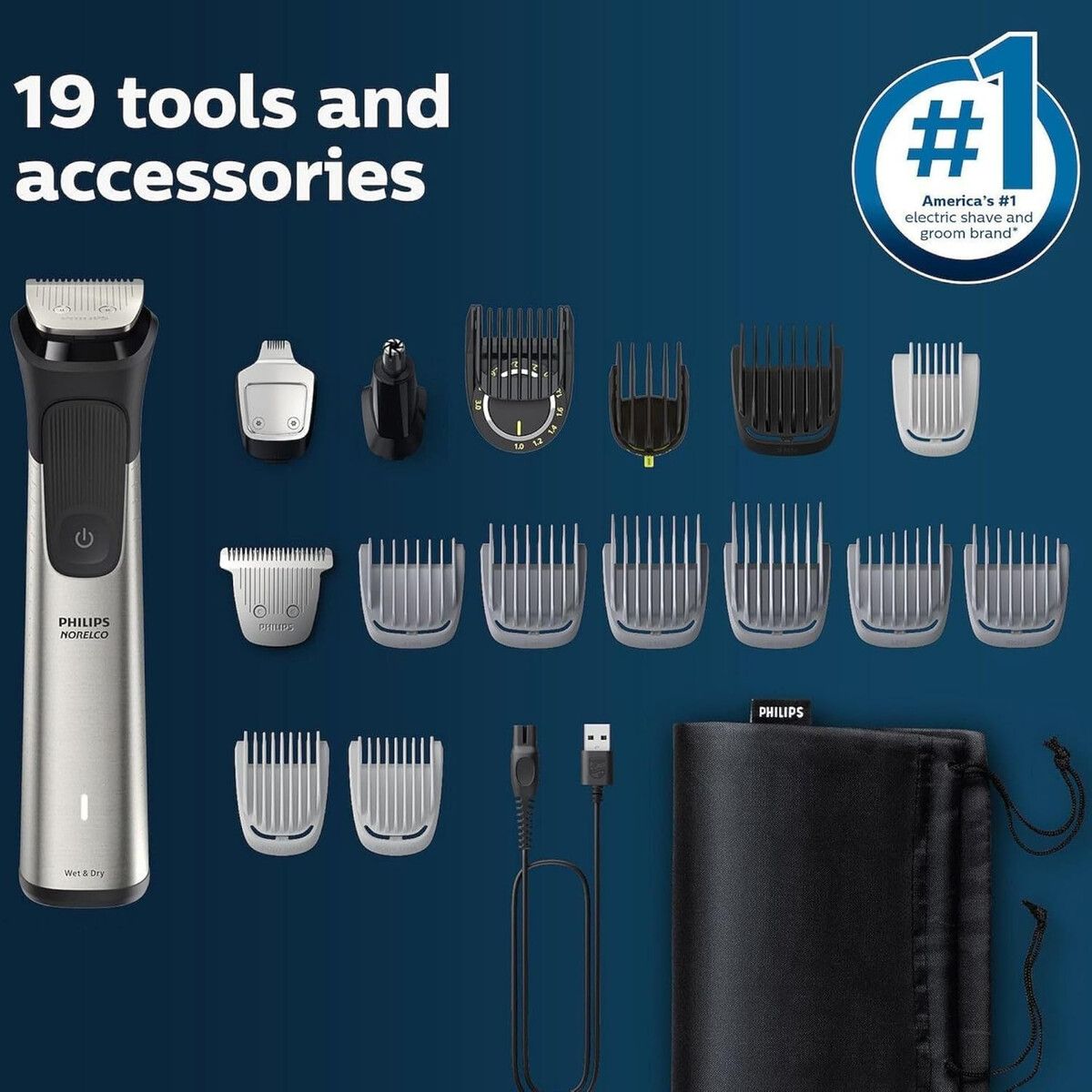 PHILIPS - Recortadora Barba Philips Multigroom 7000 21pc Impermeable