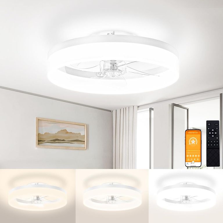 GENERICO Ventilador de Techo VOLISUN 15,7in LED con Luz y Control Remoto