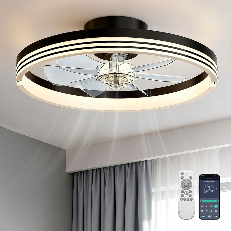 GENERICO Ventilador de Techo AKOFUN 18 LED Sin Aspas Negro