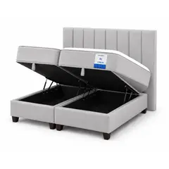 VITELIO - Cama Baul con Respaldo + Colchon Cama Completa 2 Plazas