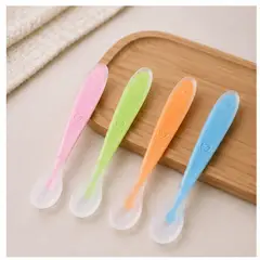 GENERICO - Cuchara Silicona Bebe 16cm Colores Surtidos Alimentacion