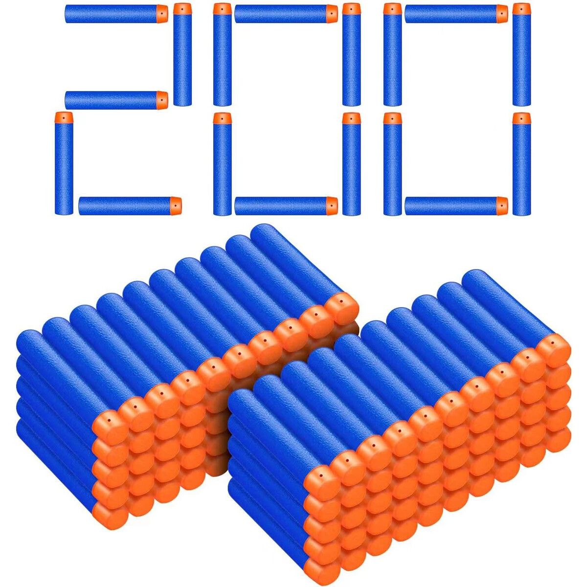 NERF - Dardos Espuma SOJUFOG 200u Compatibles Nerf NStrike Elite