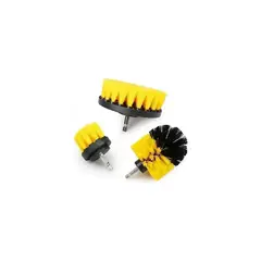 GENERICO - Kit 3 Cepillos Taladro Limpieza Tapiz Baños Cocina Auto