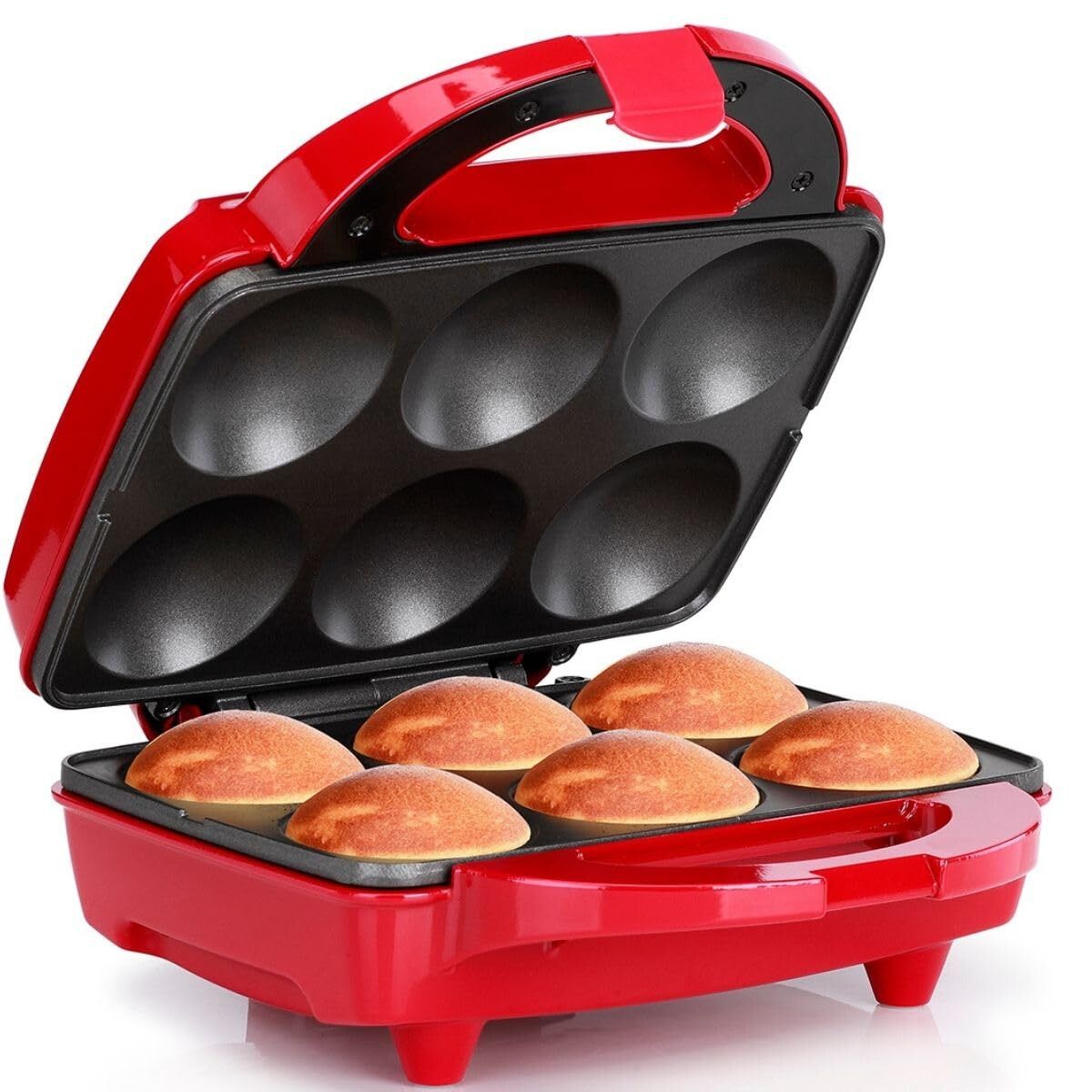 HOLSTEIN HOUSEWARES - Cupcake Maker Holstein Housewares 6 Unidades Antiadherente Rojo