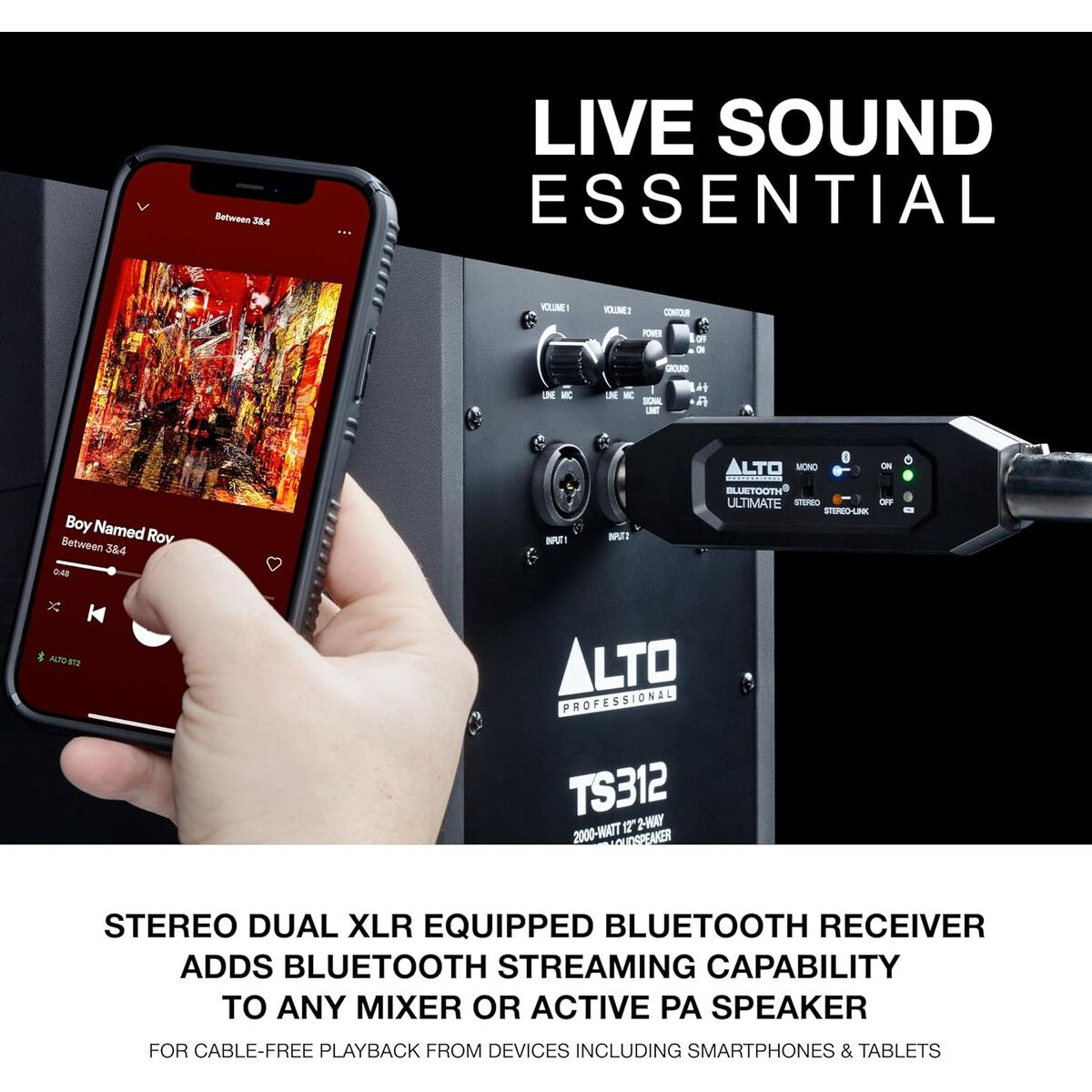 GENERICO - Receptor Bluetooth Alto Ultimate XLR Recargable Estéreo