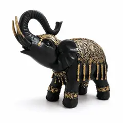 COLETTE - Figura Decorativa Adorno Resina Elefante Ébano L
