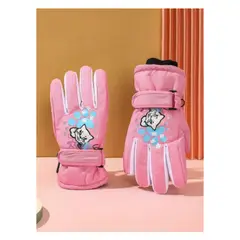 GENERICO - Guantes de Niñas en Rosado para Nieve esquí o snowboard.