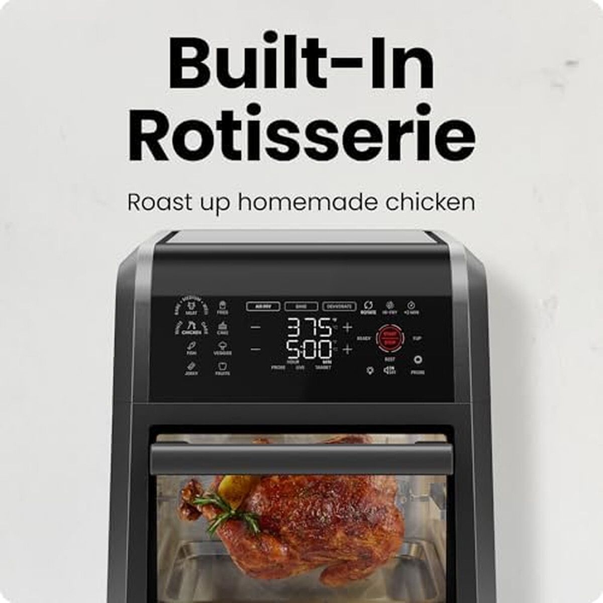 GENERICO - Freidora de Aire Chefman 12L 5en1 Rotisserie Touch RJ38RDOV1