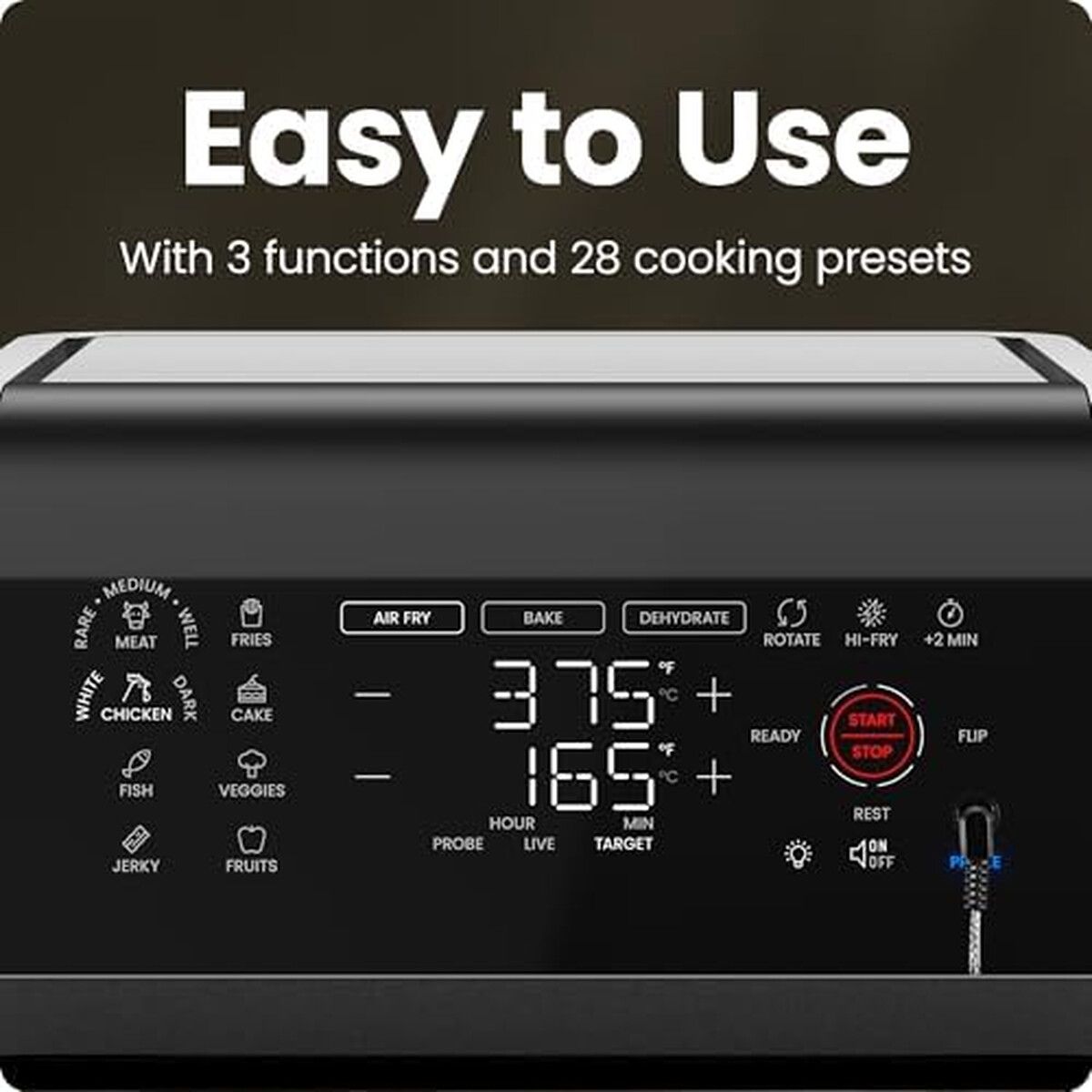 GENERICO - Freidora de Aire Chefman 12L 5en1 Rotisserie Touch RJ38RDOV1