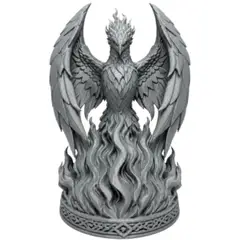 GENERICO - Figura Decorativa Prints Patro- Ave Fénix en Llamas Gris