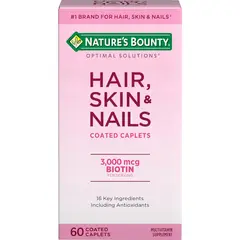 SKIN - Natures Bounty Hair Nails 3000mcg Biotina 60 Comprimidos