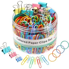 GENERICO - Set Oficina Joyberg 300 Piezas Clips Binder Gomas Colores
