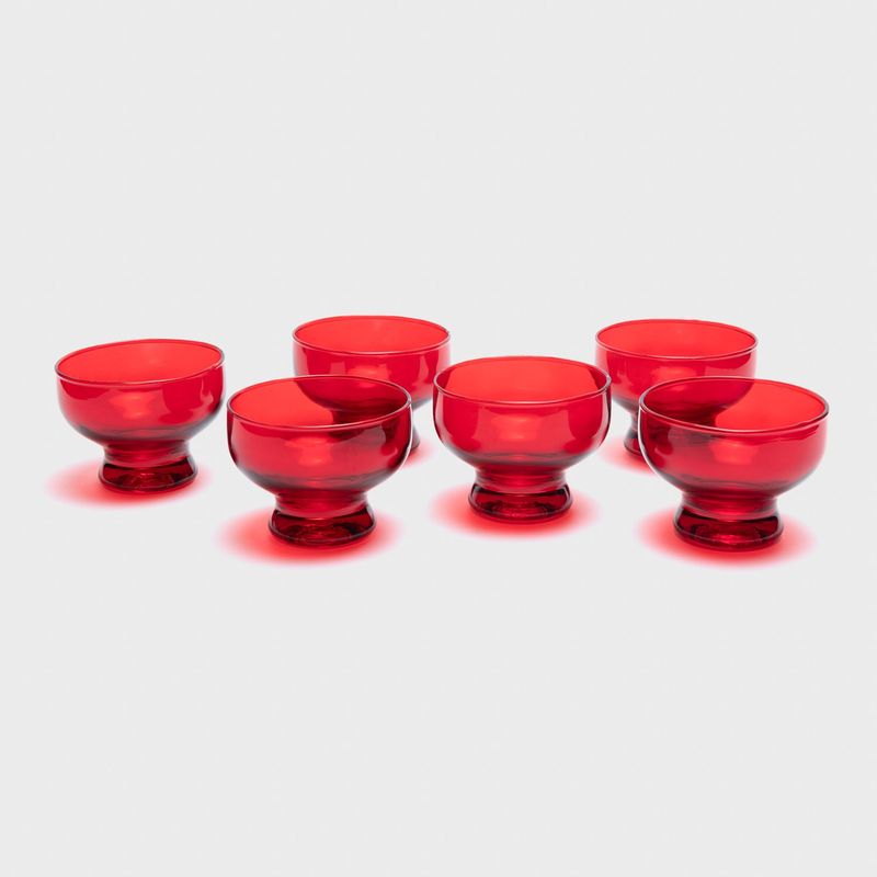 MICA - Set 6 Copas Helado Roja Navidad Roja Mica