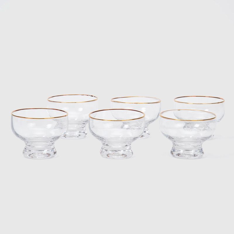 ROBERTA ALLEN - Set 6 Copas Postre Borde Dorado Roberta Allen