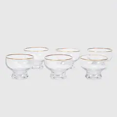 ROBERTA ALLEN - Set 6 Copas Postre Borde Dorado