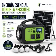 MOVI - KIT SOLAR DE EMERGENCIA 150 W, CON PANEL SOLAR