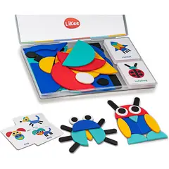 PUZZLE - Madera LiKee 36 Piezas 60 Tarjetas Niños