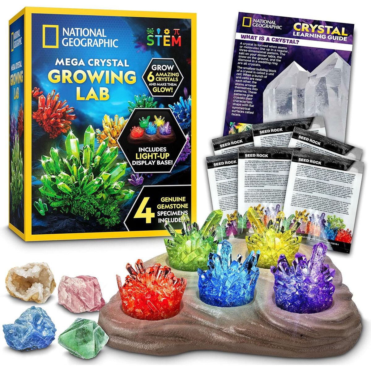 NATIONAL GEOGRAPHIC - Kit Cristales National Geographic Mega 6 Colores STEM