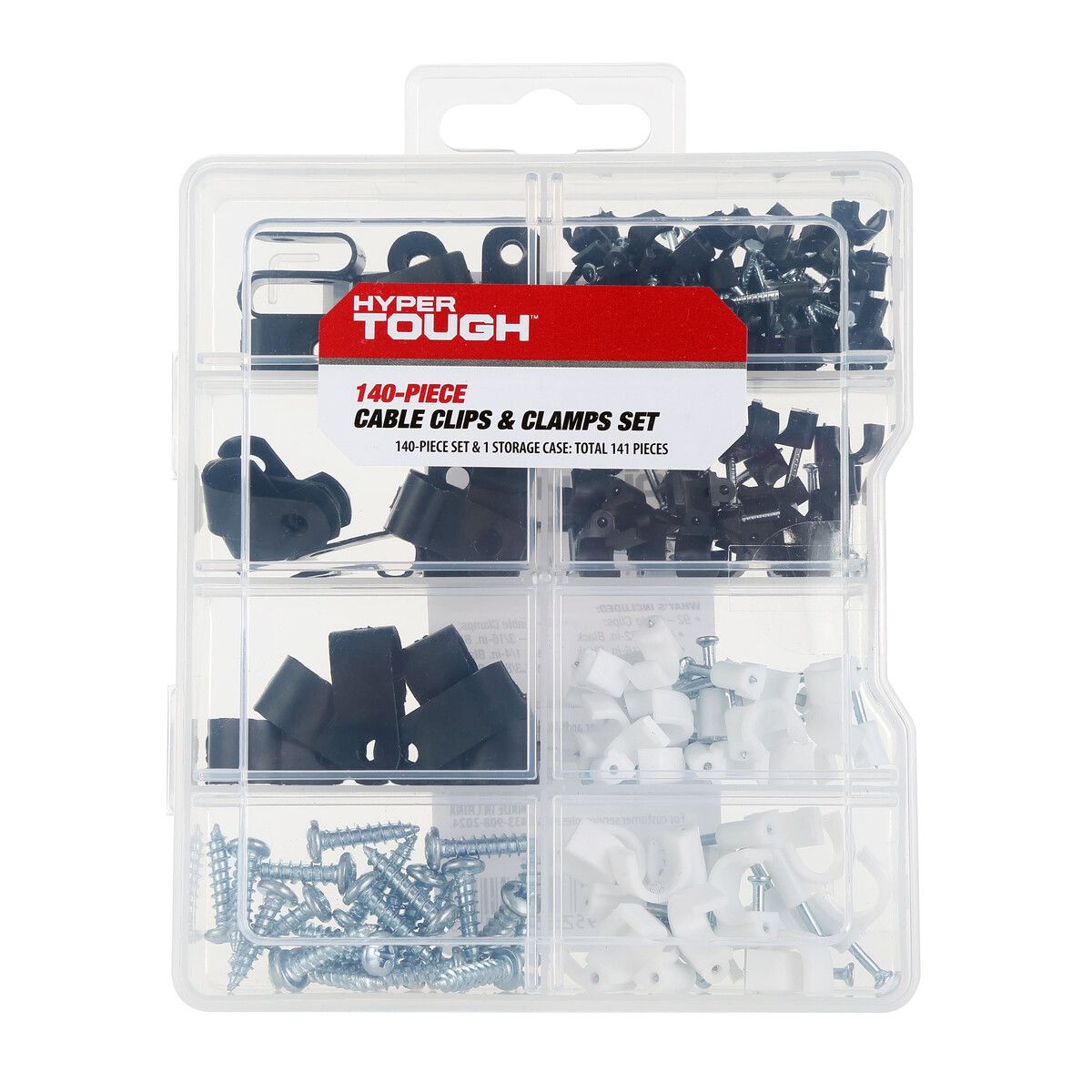 HYPER - Set Clips y Abrazaderas Hyper Tough 140 Piezas Polipropileno