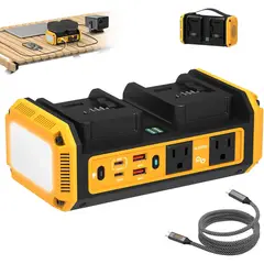 PURE - Inversor Kzreect 350W Onda Puré Compatible Dewalt 20V Dual USB