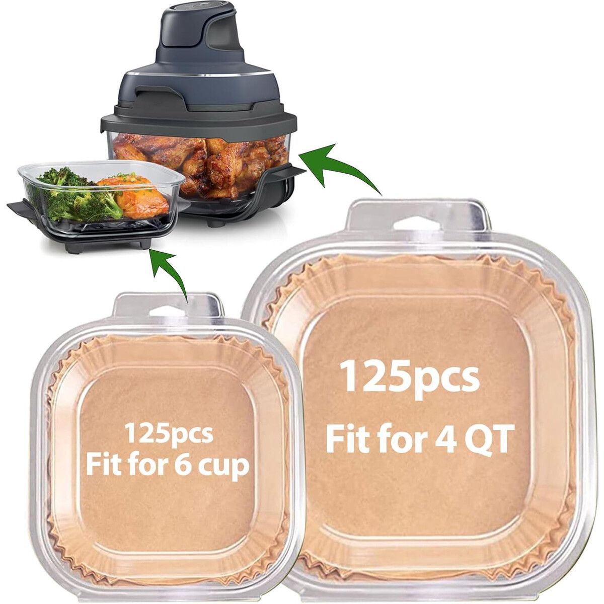 NINJA - Papel Air Fryer Mutvle Ninja Crispi 250u 5.57.5cm Desechable