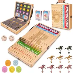 CARRERA - Juego de Mesa de Caballos Silkchio 21 Madera Metal