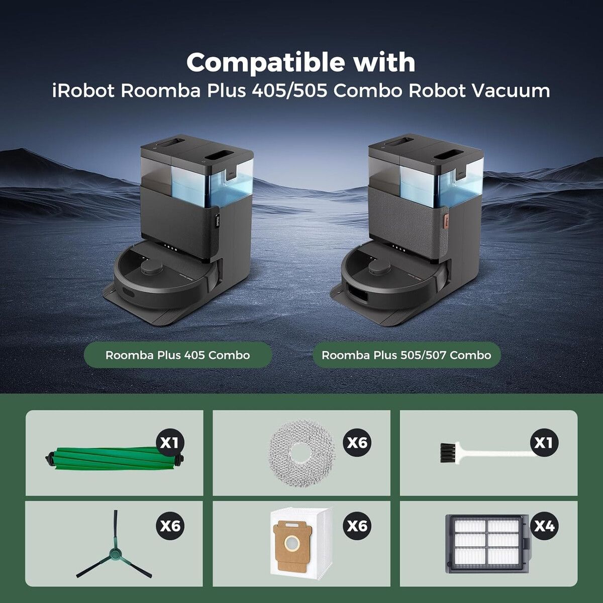 IROBOT - Kit Accesorios Yivy para iRobot Roomba 405 505 Combo 24 Pzs