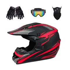 GENERICO - Kit Casco Integral Moto + Guantes Gafas Mascarilla Protección