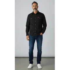 BLUE MOUNTAIN - Camisa Manga Larga Hombre Casual Gabardina 100% Algodón