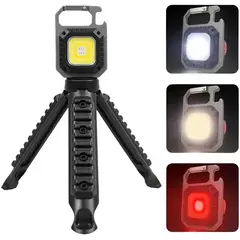 GENERICO - Lt670 Linterna Llavero Luz Led Cob Y Tripode