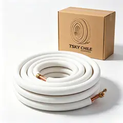 TSKY CHILE SHOPPING - Kit 5 Mts Cañerias De Cobre 1/2 Y 3/8 Con Tuercas Aislante Para Aire Acondicionado Split