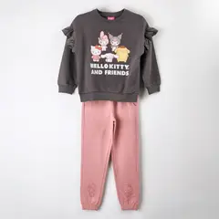 HELLO KITTY - Conjunto Buzo Niña And Friends Gris